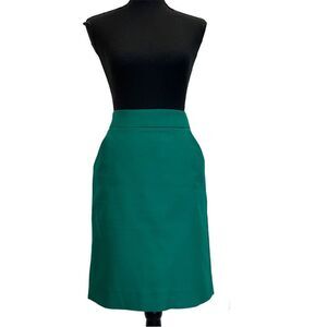 J. Crew Emerald Green pencil skirt pockets Sz 4